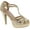 Gold, variant on HY-5 Formal Evening Party Lace Ankle T-Strap Peep Toe Stiletto High Heel Pumps