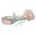 thumbnail image 2 of Carpa de juegos para niños UTEX 3 en 1 con túnel y piscina de bolas, naranja/rosa, 2 of 8