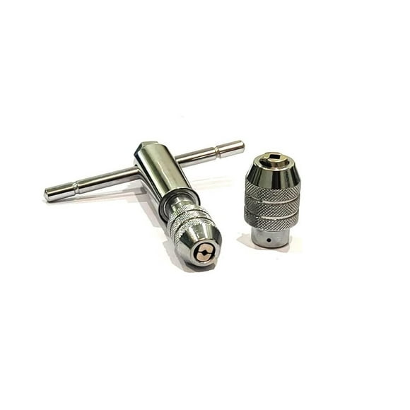 Assorts Hand tap wrench Ratchet Style Interchangeable heads Capacities 1/8" to 1/4" (M3 to M6) & 1/4" to 1/2" (M6 to M12)