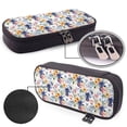 thumbnail image 4 of Lsque Lilies Flowers Printed Big Capacity PU Leather Pencil Case Large Pencil Pouch Stationery Pen Bag Pencil Holder for Teen, 4 of 6