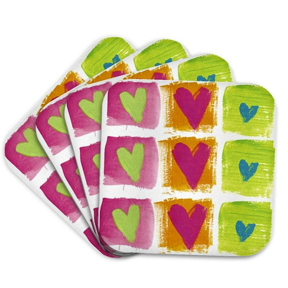 3drose, All Hearts, Set of 4 Coasters - Soft