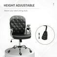 thumbnail image 4 of Vinsetto PU Leather Home Office Chair, Button Tufted Desk Chair with Padded Armrests, Adjustable Height and Swivel Wheels, Black, 4 of 10