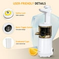thumbnail image 6 of CAYNEL Compact and Portable Cold Press Juice, Masticating Slow Juicer with 1.77” Extra Wide Inlet Funnel,White, 6 of 8