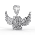 thumbnail image 3 of Real Genuine 1.50 Cwt. VVS/1 Tested MOISSANITE Diamond Flying Winged Bitcoin Digital Money Cryptocurrency Pendant 10K Gold Over Charm +Chain, 3 of 5
