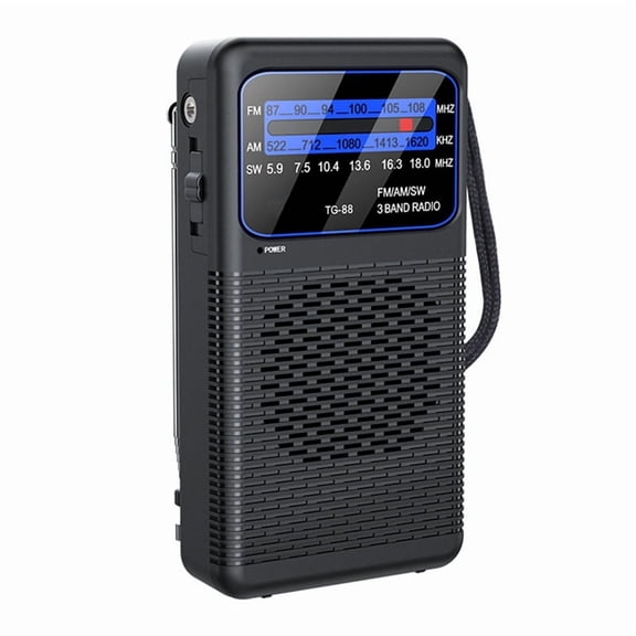 -88 Portable AM/FM/SW Radio Pocket Radio with LED Flashlight Small Radio for Outdoor Camping for Seniors Elderly