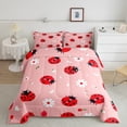 thumbnail image 2 of Castle Fairy Kawaii Ladybug Twin Comforter Sets,Kawaii Floral Daisy Bedding Set, 2 of 8