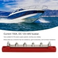 thumbnail image 4 of Power Distribution Block Bus Bar, M6 Screw 6 Terminal Bus Bar DC 12V-48V 150A For Marine Car Trailer RV Boat, 4 of 8