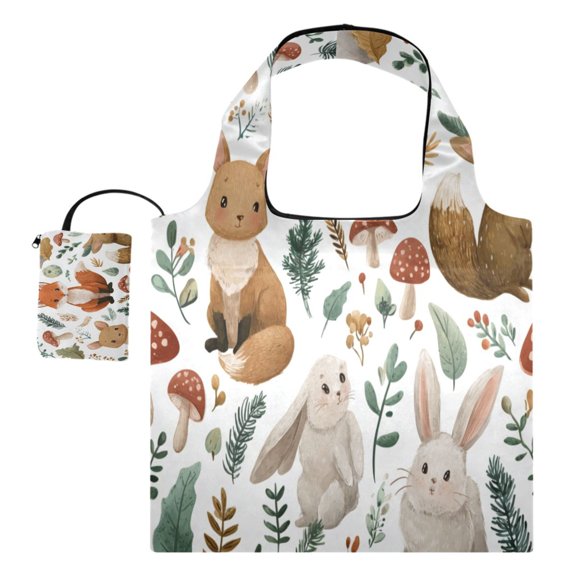 Large Capacity Print Tote Bag,Lightweight Portable Foldable Shopping Bag Cute Animals