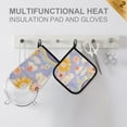 thumbnail image 4 of Yayeee Oven Mitts and Pot Holder Set of 2 Heat Resistant Kitchen Gloves Baking Hot Pad, Purple Clouds, 4 of 5