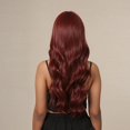thumbnail image 4 of Pelucas sintéticas largas y oscuras para mujeres negras, cabello falso Natural con flequillo, onda corporal, fiesta diaria, Cosplay, resistente al calor, 4 of 4