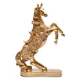 thumbnail image 1 of Estatuilla de Caballos Baoblaze Escultura Curvada a Mano Ad Dorado 27x10x37cm, 1 of 2