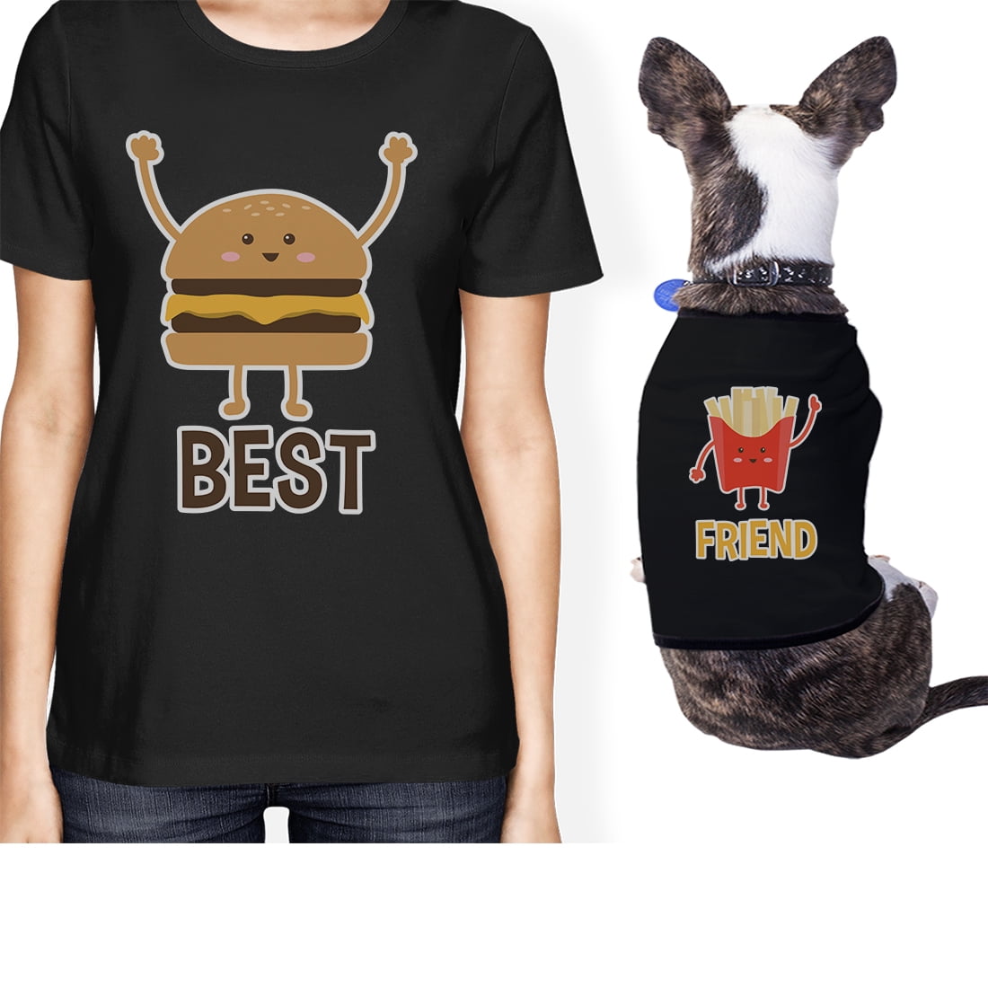 Hamburger And Fries Small Pet Owner Matching Gift Outfits For Her 