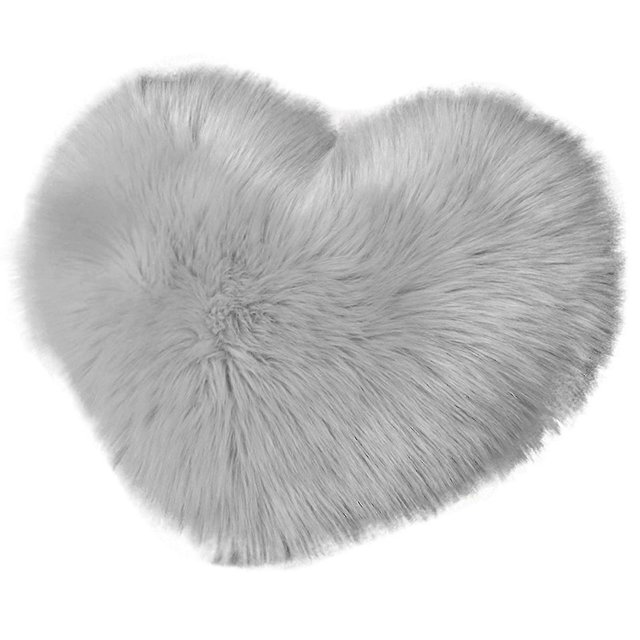 Cojín lumbar para sofá o dormitorio shaofei Forma de corazón piel sintética color gris claro