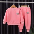 thumbnail image 2 of HFHAPW Baby Boy Clothes Solid Color Sweatshirt Pullover Tops Jogger Pants 2PCS Set Toddler Boy Winter Fall Outfits 0 6 12 18 Months 2T 3T 4T 5T 6T 7T 8T 9T(Red,3-4 Y), 2 of 4