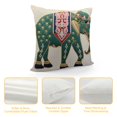 thumbnail image 4 of COMIO  Hand Made National Bohemian Housewarming Car Home Decoration Cushion Cover Pillowcase, Blue Elephant Design Textured Throw Pillow Cover, 4 of 5