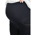 thumbnail image 4 of Maternity Oh! Mamma Skinny Jeans with Full Panel and Frayed Hem (Available in Plus Sizes), 4 of 5