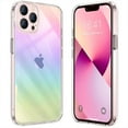 thumbnail image 2 of For Apple iPhone 14 Pro (6.1") Holographic Color Changing Transparent Clear Iridescent Design Acrylic Hybrid Cover ,Xpm Phone Case [ Rainbow Iridescent ], 2 of 8