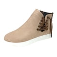thumbnail image 1 of B91xZ Bottines pour Femmes Mode à Enfiler Élastiques à Talon Compensé, Beige 6.5, 1 of 4