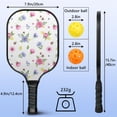 thumbnail image 3 of Pickleball Paddles Set,Pioneer Flower Floral Print Pattern Fiberglass Surface Pickleball Racket Set with 2 Indoor Outdoor Pickleball Balls and Pickleball Bag,Pickle-ball Equipment, 3 of 6