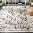 thumbnail image 2 of SAFAVIEH Sunrise Wade Geometric Reversible Indoor/Outdoor Area Rug, Ivory/Beige Black, 6'7" x 6'7" Square, 2 of 9