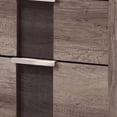 thumbnail image 3 of Benjara Rangley 24" Nightstand- 2 Drawers- Chrome Metal Handles- Brown Wood, 3 of 6