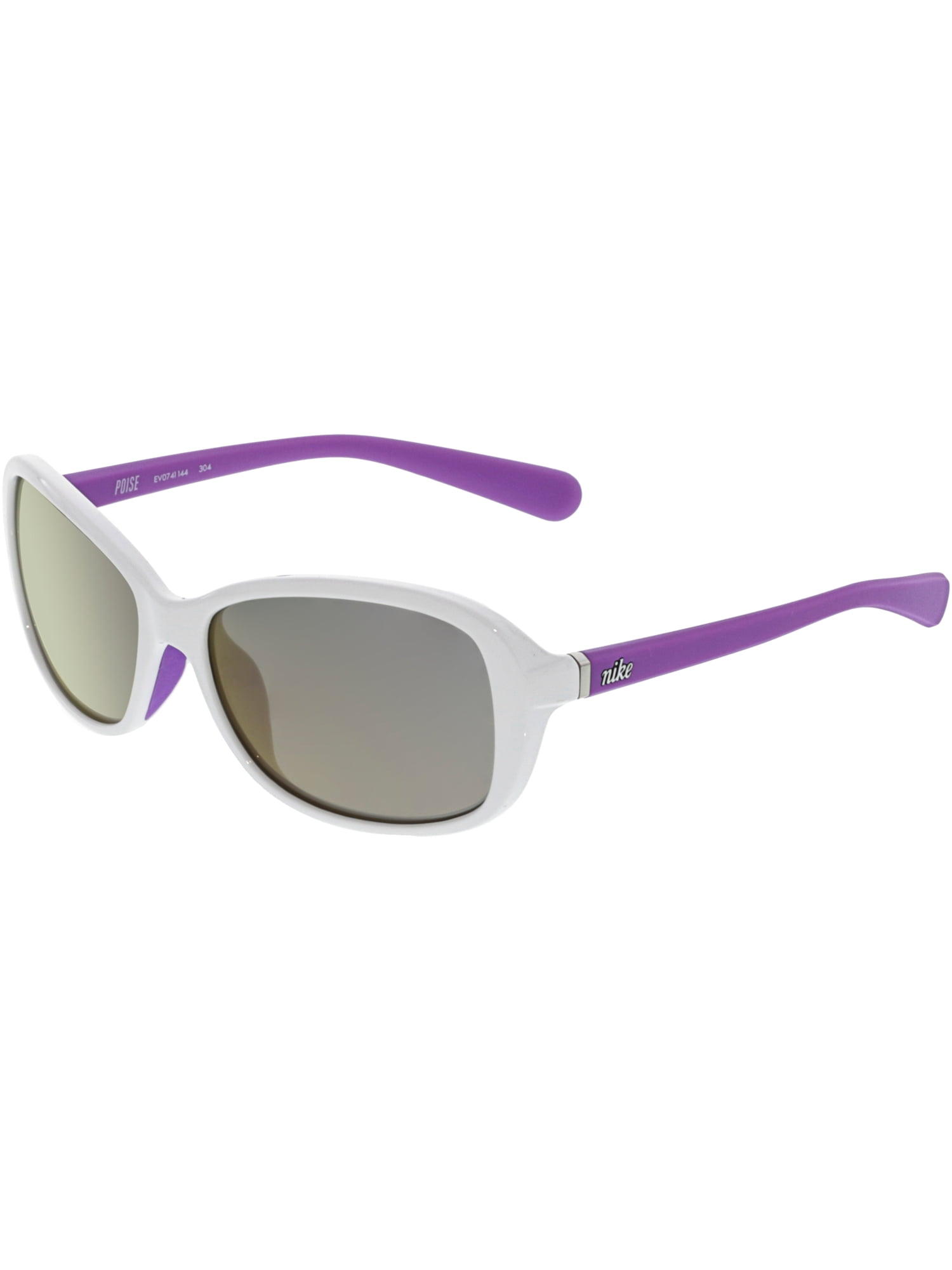 Nike Women's Poise EV0741-144 Matte White Rectangle Sunglasses ...