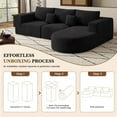thumbnail image 4 of Daluvenix 104”Modular Sectional Sofa Cloud Sectional Couch with Deep Seat Modern Modular L-Shape Sofa Couch with Chaise Upholstered Couches for Living Room Bedroom, 4 of 8
