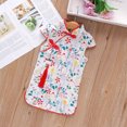 thumbnail image 2 of Coerni Little Girl Floral Printed Dress Chinese Qipao Toddler Baby Girls Short Sleeve Sleeve Cheongsam Summer Princess Dress, 2 of 7