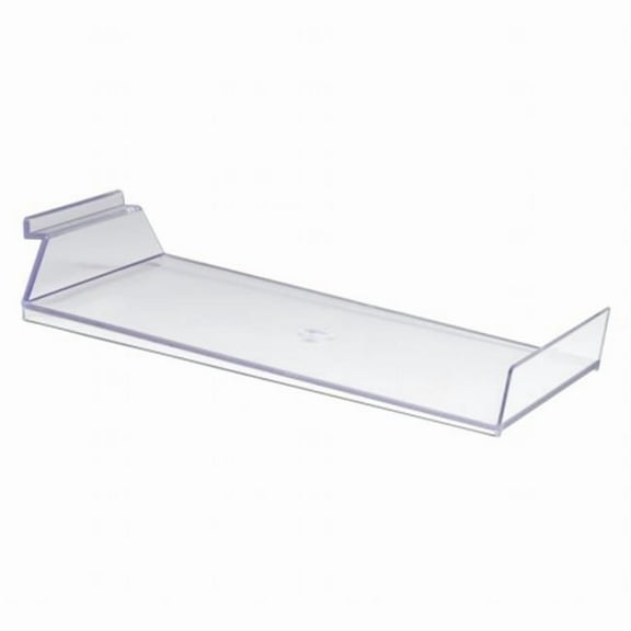 6 1/2 in. x 12 in. Injection Molded Styrene Clear Slanted Cap Shelf for Slatwall (Pack of 24)