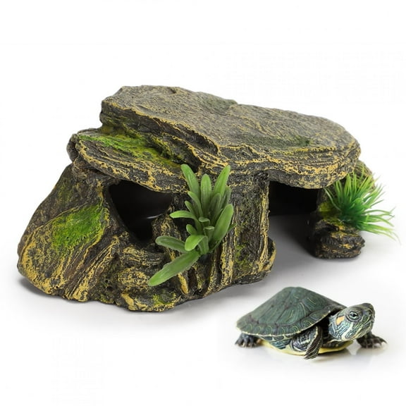 Reptile Hideout Reptile Rock Hide Cave Reptile Hiding Caves Aquarium Fish Tank Amphibious Vivid Safe Shelters