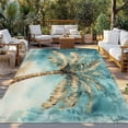 Abstract Coconut Tree Outdoor Rug, Retro Beach Non-Slip Area Rugs ...