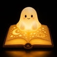 thumbnail image 5 of Halloween Ghost Reading Book Lamp, Cute Ghost Night Light Halloween Decor for Bookshelf, Desk & Mantel, Cozy Book Lovers Halloween Decoration Ornaments for Bedroom & Reading Nooks, 5 of 6