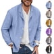 thumbnail image 2 of Fashionable Jacket Top, Pure Color Versatile Men Lapel Suit Jacket Single Breasted  For Party For Travel ANGGREK Azul cielo L, 2 of 6
