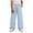 Blue, variant on Loopsun Kids Girls Pants 5 to 16 Years Solid Drawstring Wide Leg Cargo Trousers