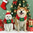 thumbnail image 4 of Cat Christmas Outfit 2pcs Set, Cat Santa Hat with Wreath Scarf, New Year Decoration Costume Suit for Small Dogs, Rabbits, Green, 4 of 5