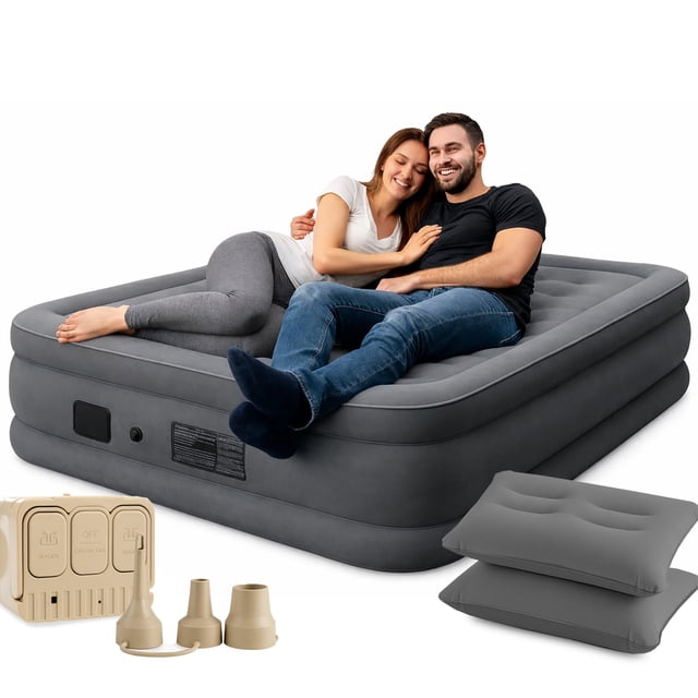 Colchón Inflable Shendy Vendy Queen Size Resistente Con Bomba De Aire