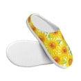 thumbnail image 3 of Wukai Sunflowers2 Print Women's Indoor Bedroom Slipper Slip On Shoes, Unisex House Shoes with Anti-Skid Sole for Men, Gift for Women Men-13, 3 of 7