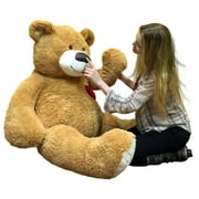 55 Inch Giant Teddy Bear Love Heart on Chest, Tan Soft New Big Plush Teddybear