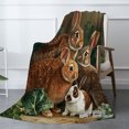 thumbnail image 2 of Spxubz Easter Flannel Throw Blanket With Cute Rabbits Design For Gift Home Sofa Bed Decoration 50x40 inch, 2 of 5