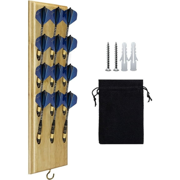 Dart Caddy | Wall Mounted Darts Holder Displaying 12 pcs Darts Unfinished