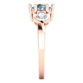 thumbnail image 3 of Three-Stone Engagement Ring for Women - 1.72ct Blue Moissanite in 18K Rose Gold Promise Ring, 3 of 6