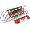 thumbnail image 2 of Wellmax Diamond Braid Nylon Rope, 1/2 in X 100 Foot with UV Protection and Weather Resistance, Red and White, 2 of 8