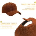 thumbnail image 3 of Gorra De Béisbol De Lana De Cordero Sintético Para Hombres Y Mujeres - Gorros Deportivos De Lana De Peluche Cálido Invierno Viajes Al Aire Libre, 3 of 5