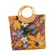 thumbnail image 3 of Bolso de mano Salvador tejido a mano moderno con diseño floral Naranja, 3 of 9
