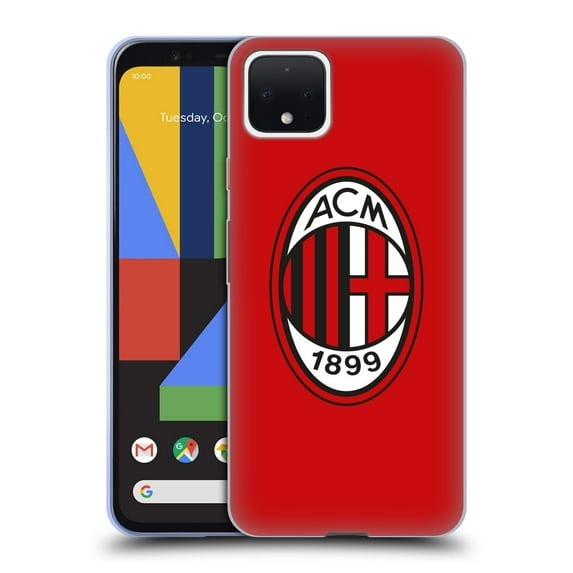 Head Case Designs Officially Licensed AC Milan Crest Full Colour Red Soft Gel Case Compatible With Google Google Pixel 4