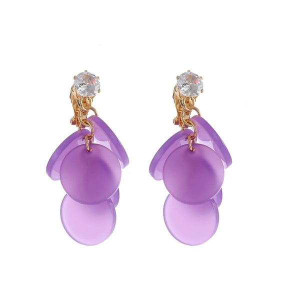 Clip on 2" gold circle cluster earrings in a variety of colors and clear stone