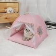 thumbnail image 6 of Cute Cat Tent Decorative Outdoor/Indoor Floral Cats Cave Bed Portable for Indoor Cats and Small Dogs with Soft Cool Mat Outside Summer Cat House Large 20x20x18 in (Green2), 6 of 7