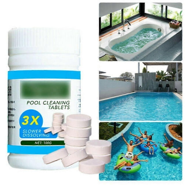 Jaysuing Pool Cleaning Tablets - Purify Water, Protect Against Sun Rays, Guard Against Algae and Organisms, Crystal Clear Pool Water, 100 Tablets