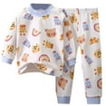 thumbnail image 2 of AWZXDE Boys Girls Pajamas Long Sleeve Comfort Suit Kids Toddler Children Soft Nightgown Set Beige,12-18 Months, 2 of 3