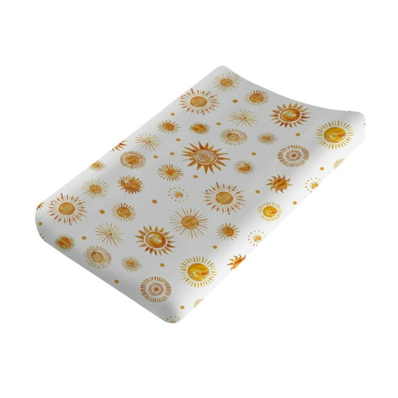 Tribal Ethnic Sun Changing Pad Covers Vintage Sun Totem Diaper Changing Table Sheets for Boy Girl Summer Soft Stretchy Baby Change Table Mats 32''x16''